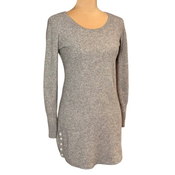 Cynthia Rowley 100% Cashmere Sweater Sz.S Tan Longline Quiet Luxury Minimalist - Picture 1 of 11